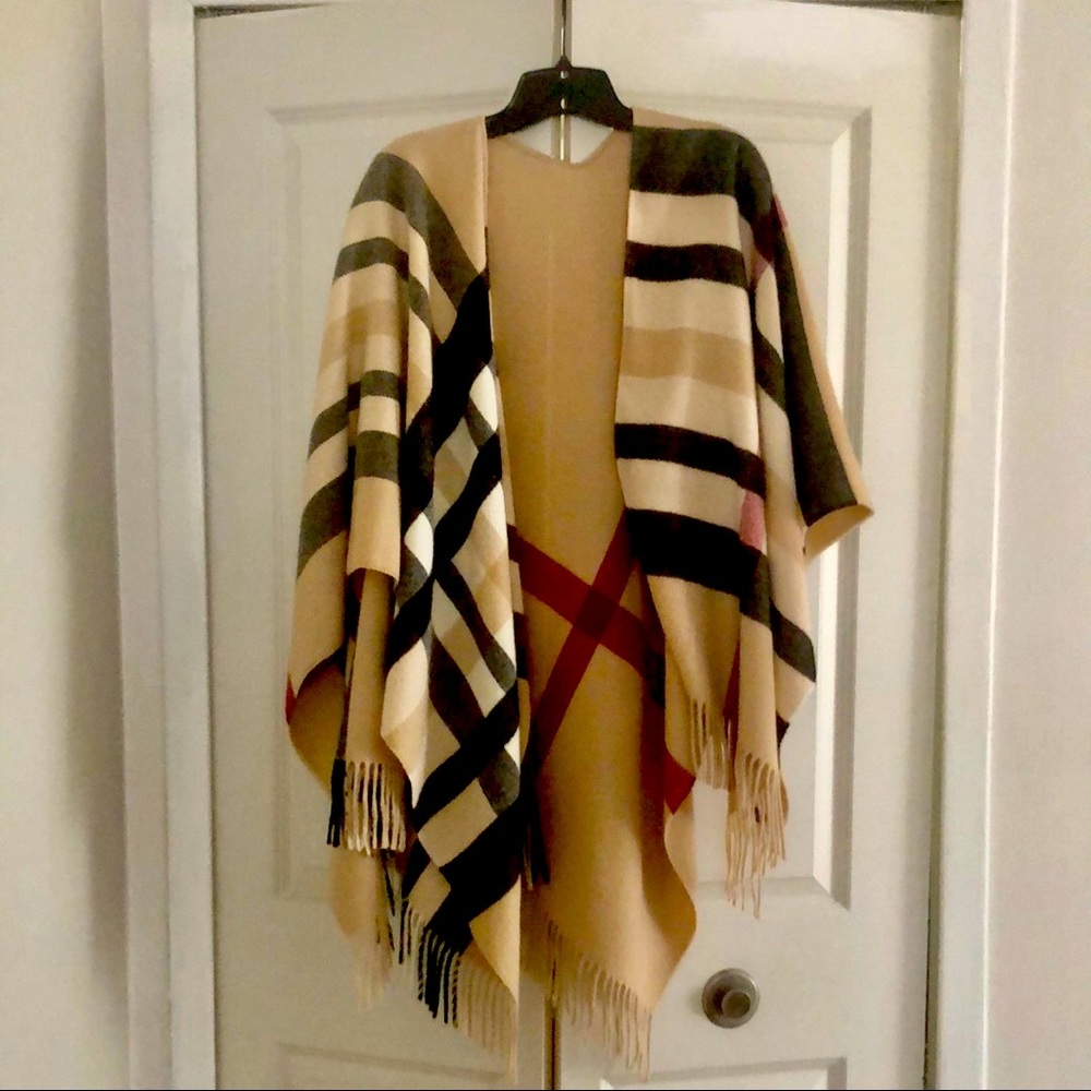 Burberry traditional pattern cashmere shawl